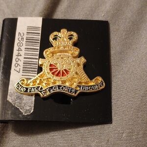 Gold and Red Emblem Pin